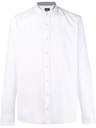 Shop Hackett Mandarin Collar Shirt - White