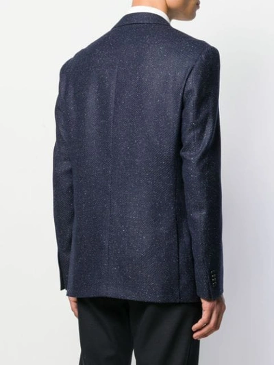 Shop Corneliani Embroidered Blazer In Blue