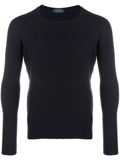 Shop Zanone Round Neck Jumper In Blue