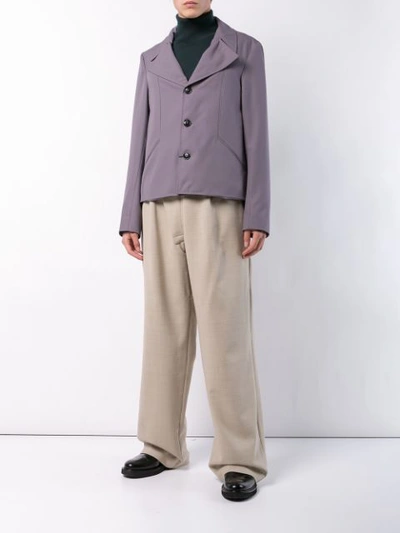 Shop Mackintosh 0003 Wide-leg Tailored Trousers - Neutrals