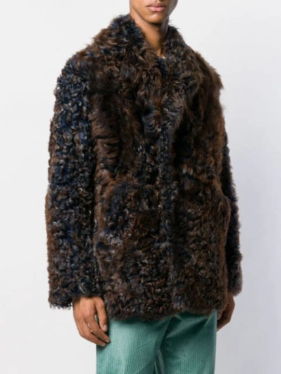 SIES MARJAN FUR TEXTURED COAT - 棕色