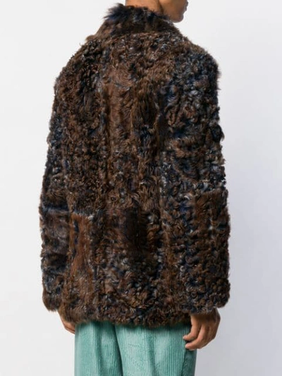 SIES MARJAN FUR TEXTURED COAT - 棕色