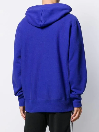 CHAMPION LOGO EMBROIDERED HOODIE - 蓝色