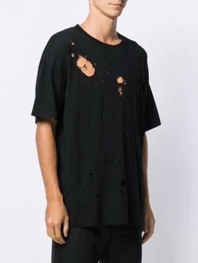 Shop Ann Demeulemeester Oversized Destroyed T-shirt In Black