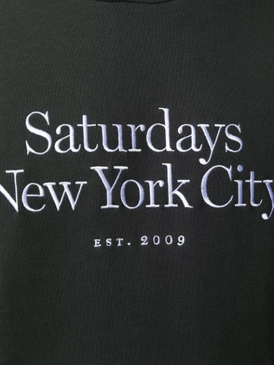 Shop Saturdays Surf Nyc Logo Embroidered Hoodie In S0100 Black