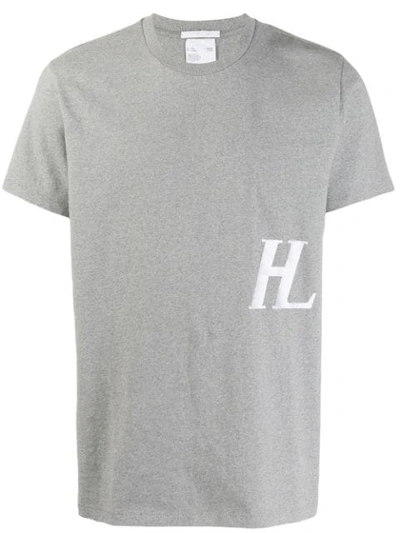 Shop Helmut Lang Monogram Print T-shirt In Grey