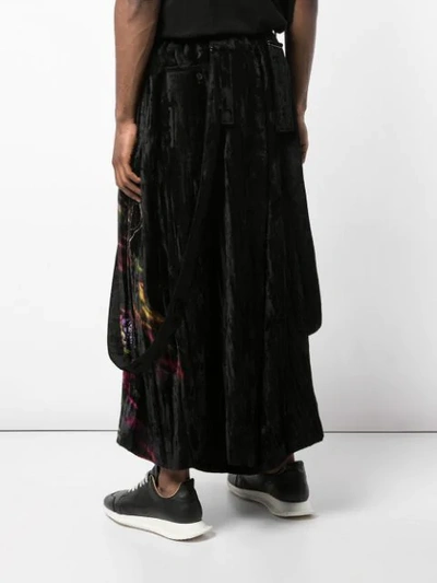 Shop Yohji Yamamoto Floral Print Trousers In Black