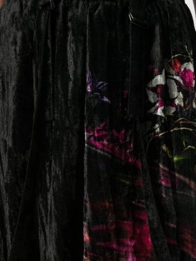 Shop Yohji Yamamoto Floral Print Trousers In Black
