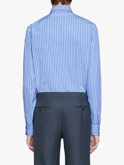 Shop Gucci Pinstripe Formal Shirt In Blue