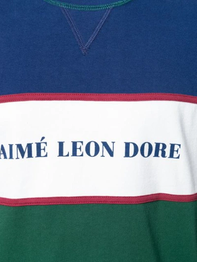 Shop Aimé Leon Dore Colour Block Sweatshirt  In Green