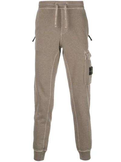 Shop Stone Island Cargo Track Trousers In Neutrals