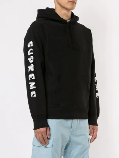 Gradient Sleeve Hooded Sweatshirt In Black