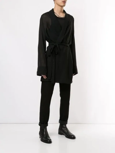 Shop Ann Demeulemeester Voile Cardigan In Black