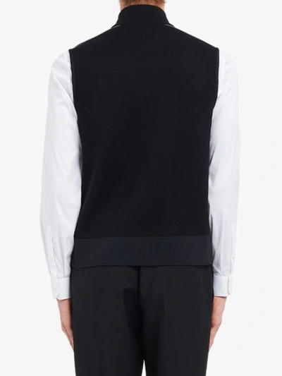Shop Prada Punto Stoffa Knit Vest In Black