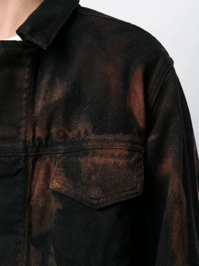 Shop 424 Acid Wash Denim Jacket In Black