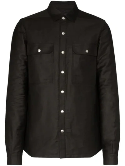Shop Rick Owens Button-down Shirt Jacket In Black