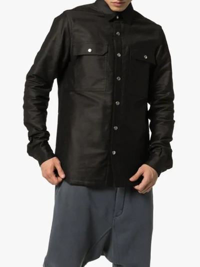 Shop Rick Owens Button-down Shirt Jacket In Black
