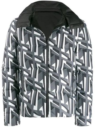 Shop Fendi Reversible Double F Jacket In F0c1f Optical White Black