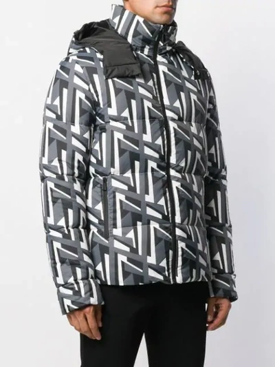 Shop Fendi Reversible Double F Jacket In F0c1f Optical White Black