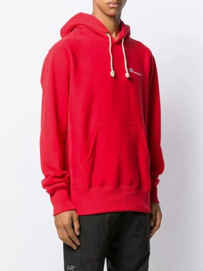 Shop Champion Logo Hoody In Red