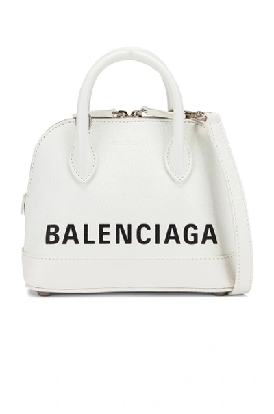Shop Balenciaga Xxs Ville Top Handle Bag In White In White & Black