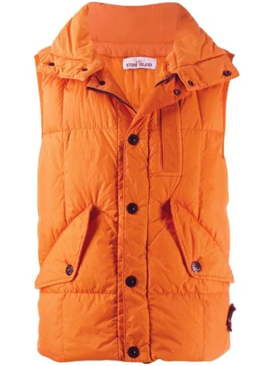 STONE ISLAND PUFFER GILET - 橘色