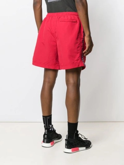 Shop Stussy Stripe Detail Track Shorts In Red