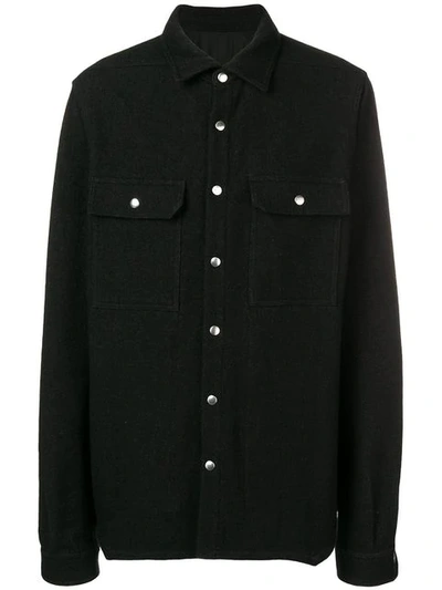 Shop Rick Owens Chest Pocket Shirt - Black