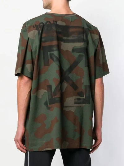 Shop Off-white Camouflage Print T-shirt In Green