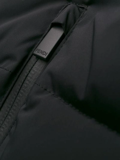 Shop Fendi Ff Appliqué Padded Jacket In Grey
