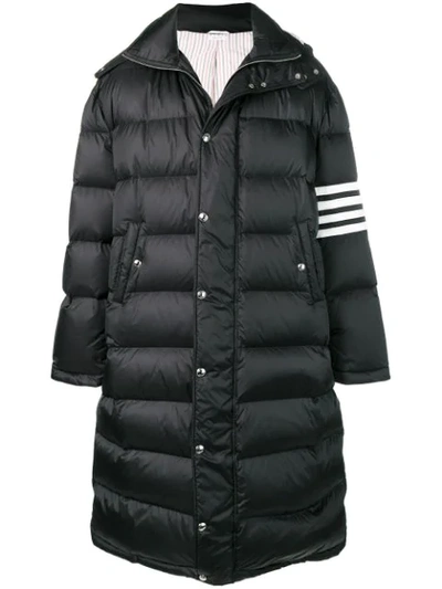 Shop Thom Browne 4-bar Padded Coat In Black