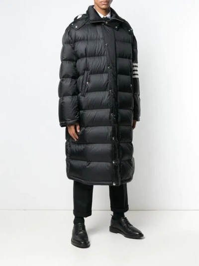 Shop Thom Browne 4-bar Padded Coat In Black