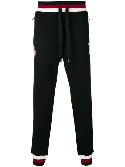 Shop Dolce & Gabbana Striped-trim Track Trousers - Black