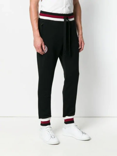 Shop Dolce & Gabbana Striped-trim Track Trousers - Black