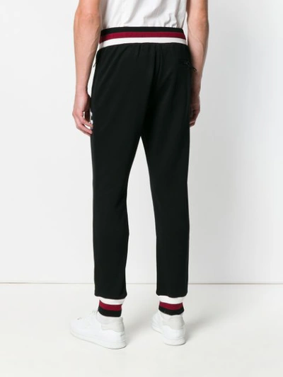 Shop Dolce & Gabbana Striped-trim Track Trousers - Black