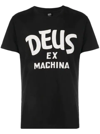 Shop Deus Ex Machina Logo Print T-shirt In Black