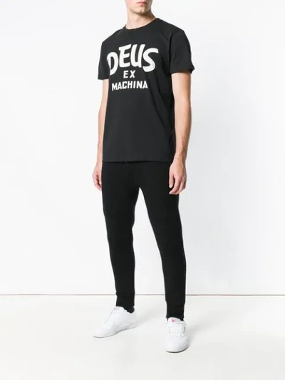 Shop Deus Ex Machina Logo Print T-shirt In Black