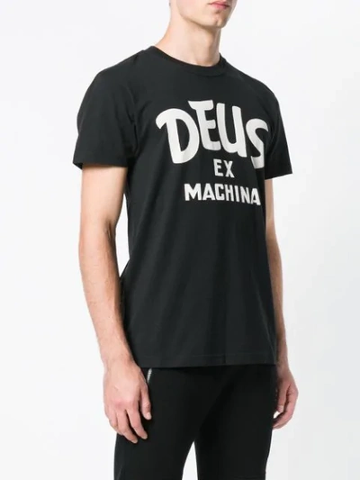 Shop Deus Ex Machina Logo Print T-shirt In Black