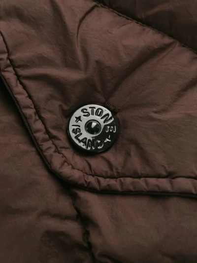 Shop Stone Island Crinkle Reps Down Coat In V0070 Brown