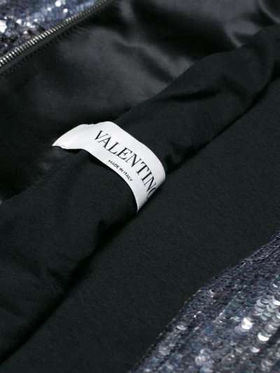 Shop Valentino Sequined Bomber Jacket In Metallic