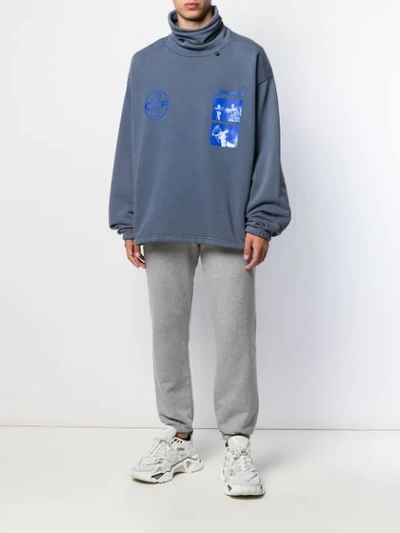 Shop Off-white Arrows Printed Track Pants In Grey
