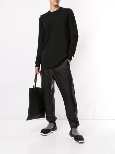 Shop Rick Owens Drop Crotch Trousers In Black