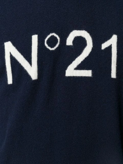 Shop N°21 Logo Knitted Jumper In Blue