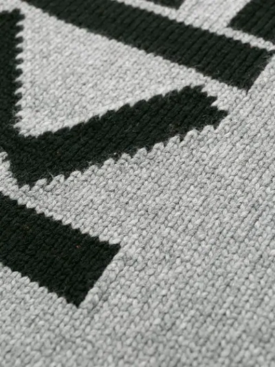 Shop Kenzo Intarsia Knit Logo Jumper In Grey