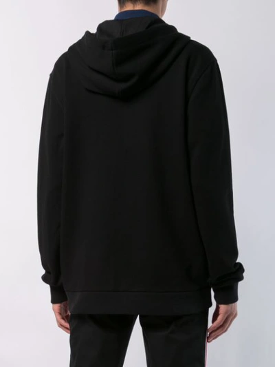 Shop Givenchy Contrast Embroidery Hoodie In Black