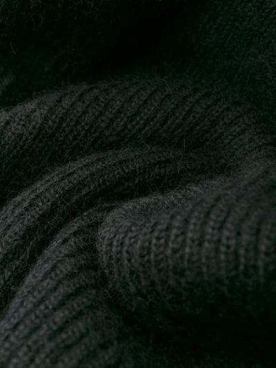 Shop Rick Owens Long Line Knit Hoodie In Black