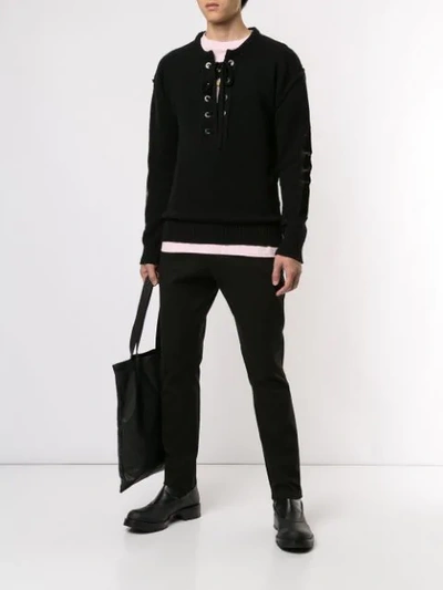 Shop N°21 Lace-up Detail Jumper In Black