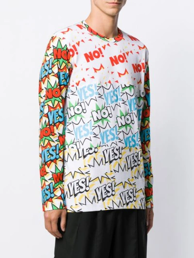 Shop Comme Des Garçons Shirt Comic Print Long Sleeve Top In White