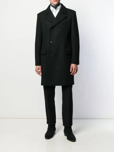 Saint Laurent Cropped Wool Gabardine Trousers In Black