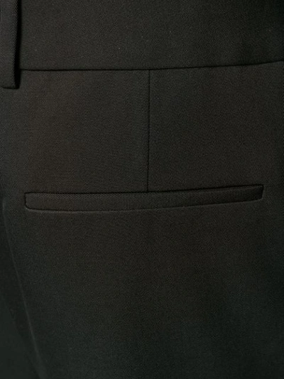 Saint Laurent Cropped Wool Gabardine Trousers In Black